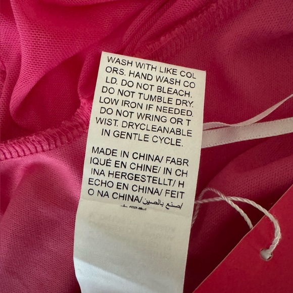 SHEIN Pink Long Sleeve Sheer Top Size M NWOT - Picture 3 of 3